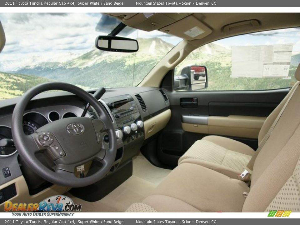 2011 Toyota Tundra Regular Cab 4x4 Super White / Sand Beige Photo #5