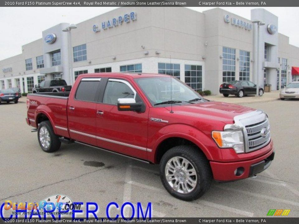 2010 Ford F150 Platinum SuperCrew 4x4 Royal Red Metallic / Medium Stone Leather/Sienna Brown Photo #1