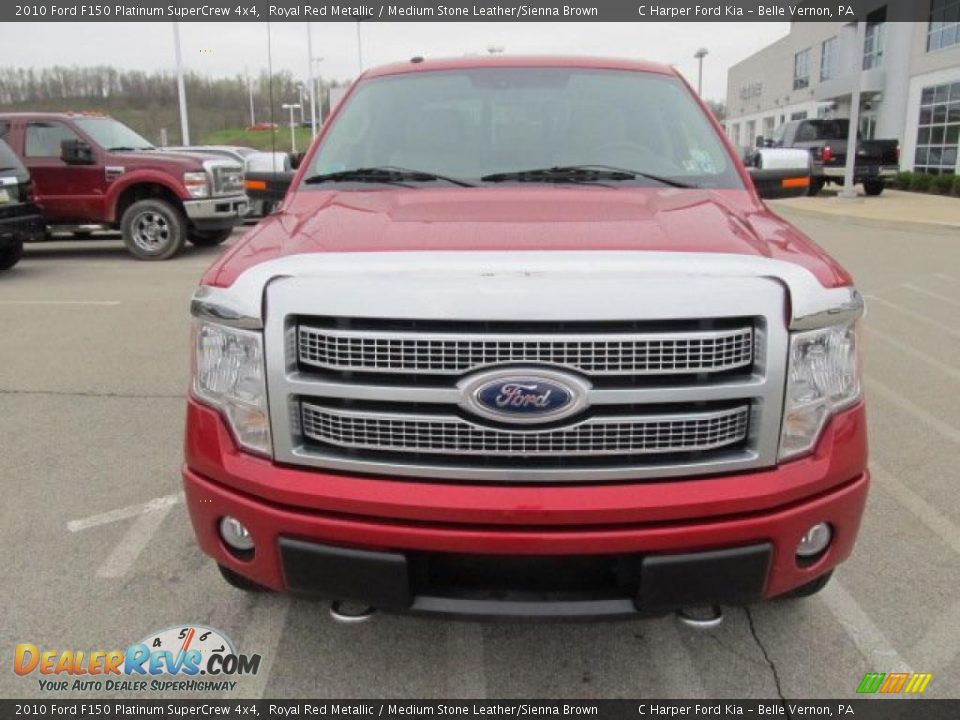 2010 Ford F150 Platinum SuperCrew 4x4 Royal Red Metallic / Medium Stone Leather/Sienna Brown Photo #4