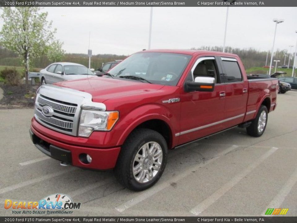 2010 Ford F150 Platinum SuperCrew 4x4 Royal Red Metallic / Medium Stone Leather/Sienna Brown Photo #5