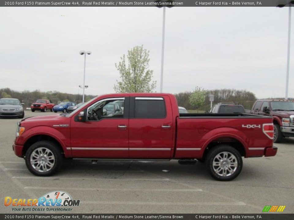 2010 Ford F150 Platinum SuperCrew 4x4 Royal Red Metallic / Medium Stone Leather/Sienna Brown Photo #6