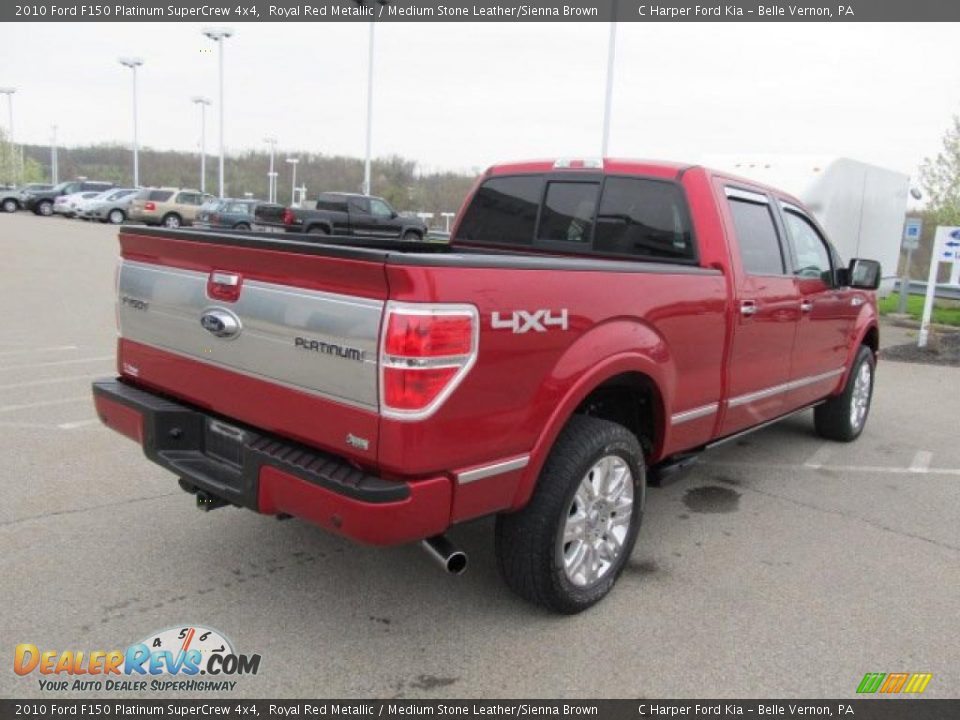 2010 Ford F150 Platinum SuperCrew 4x4 Royal Red Metallic / Medium Stone Leather/Sienna Brown Photo #10