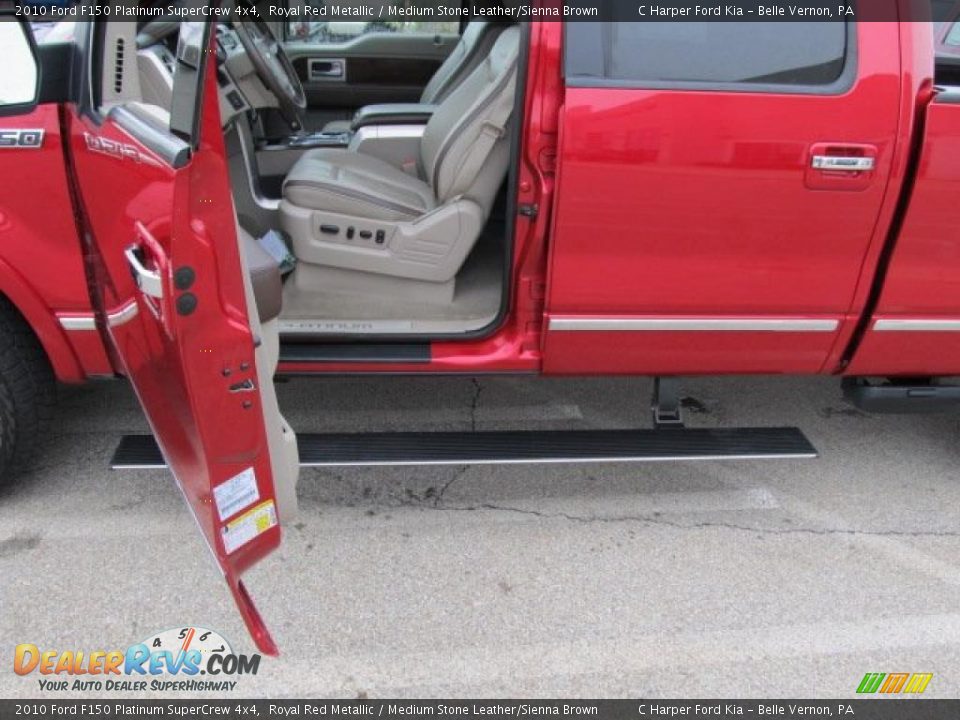 2010 Ford F150 Platinum SuperCrew 4x4 Royal Red Metallic / Medium Stone Leather/Sienna Brown Photo #12