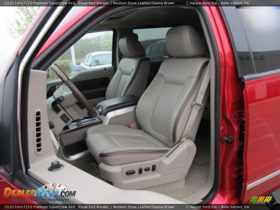 Medium Stone Leather/Sienna Brown Interior - 2010 Ford F150 Platinum SuperCrew 4x4 Photo #16