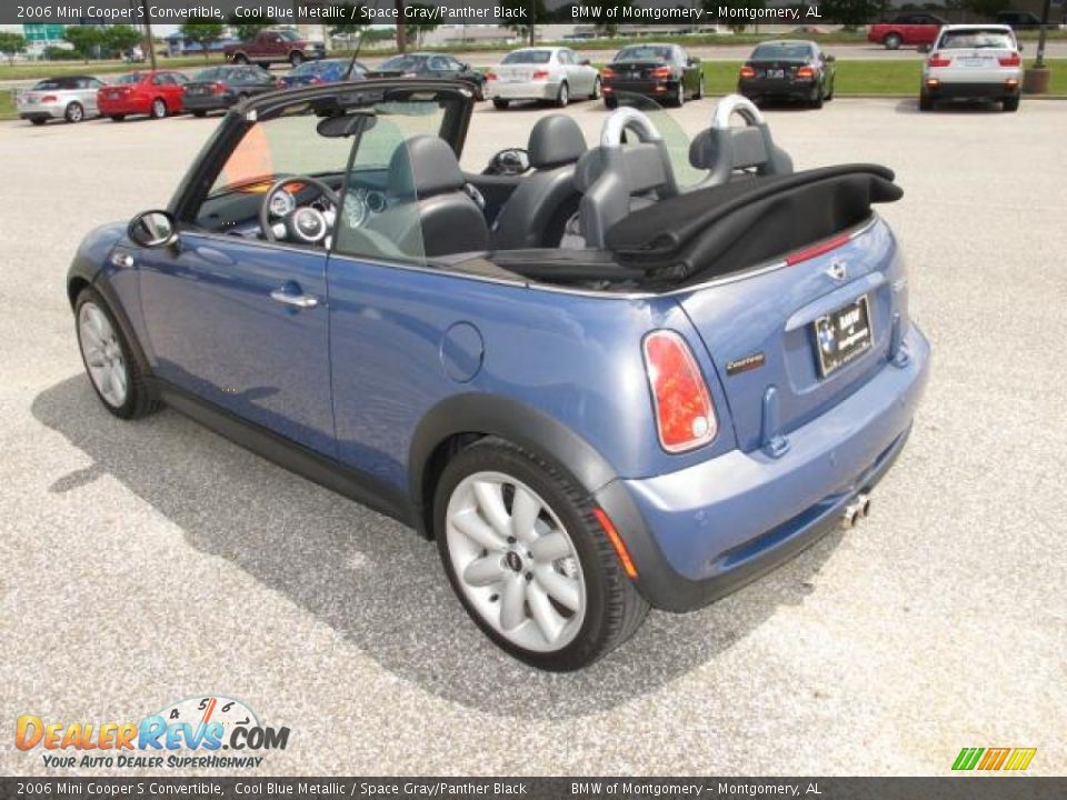2006 Mini Cooper S Convertible Cool Blue Metallic / Space Gray/Panther Black Photo #6