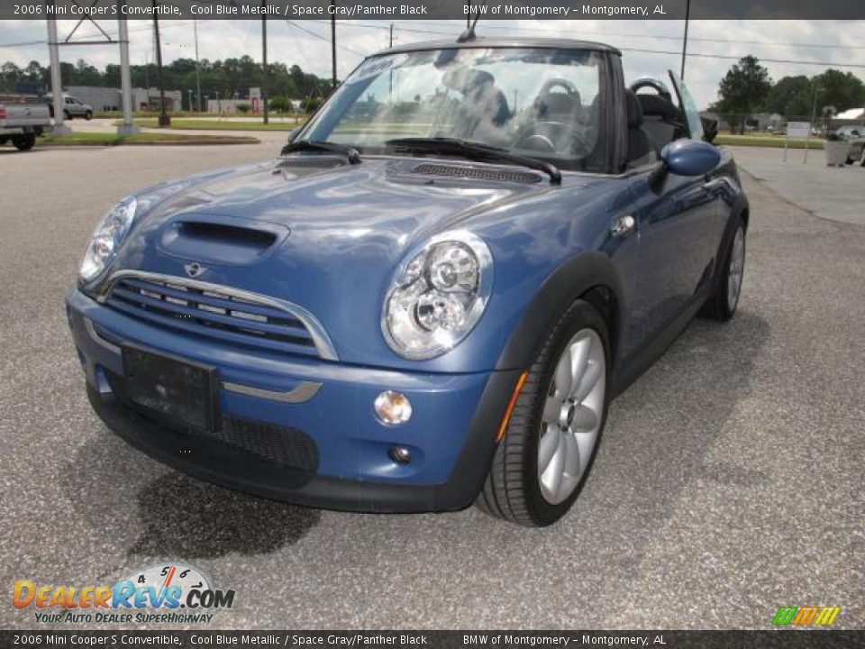 2006 Mini Cooper S Convertible Cool Blue Metallic / Space Gray/Panther Black Photo #9