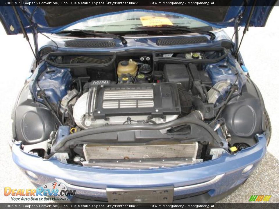 2006 Mini Cooper S Convertible Cool Blue Metallic / Space Gray/Panther Black Photo #13