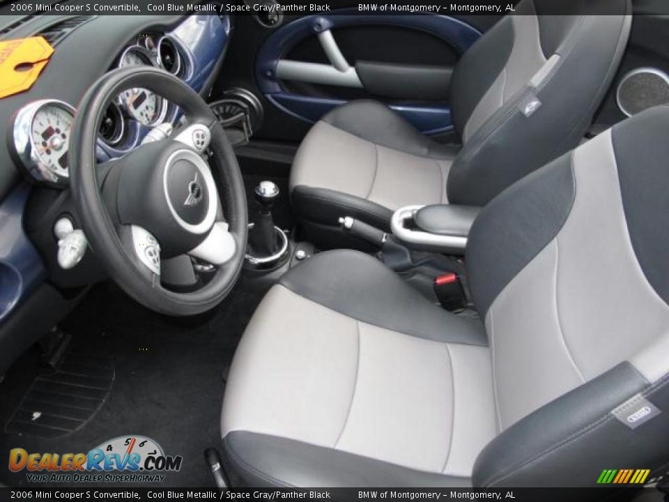 2006 Mini Cooper S Convertible Cool Blue Metallic / Space Gray/Panther Black Photo #16