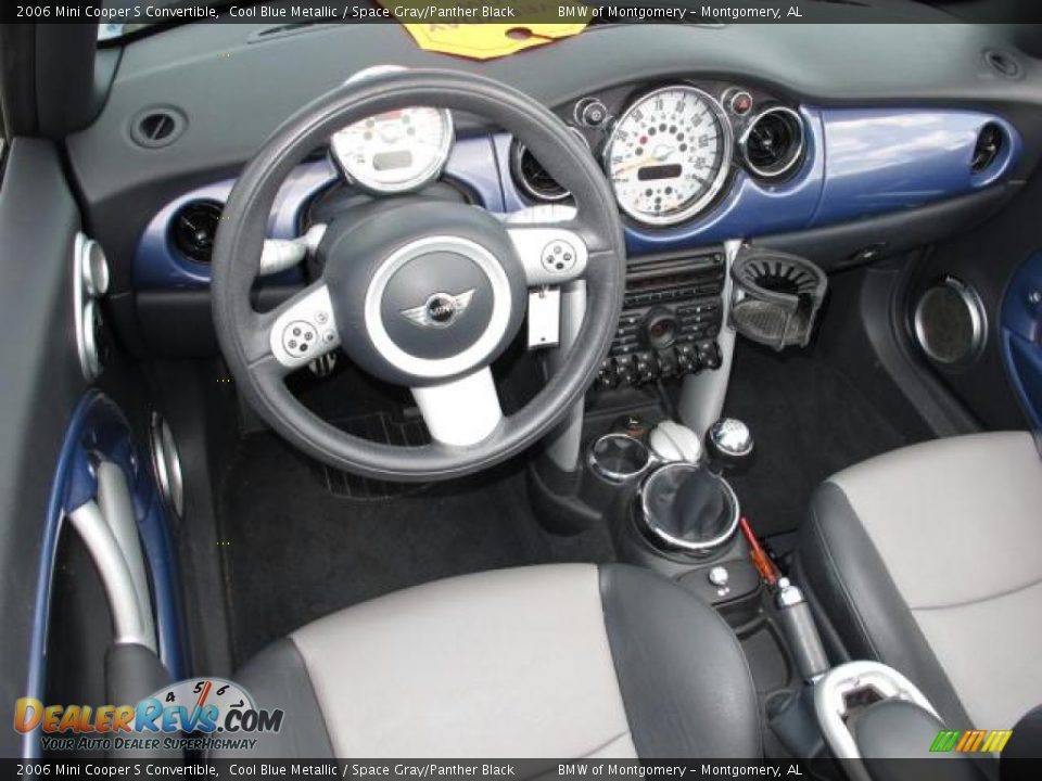 2006 Mini Cooper S Convertible Cool Blue Metallic / Space Gray/Panther Black Photo #17