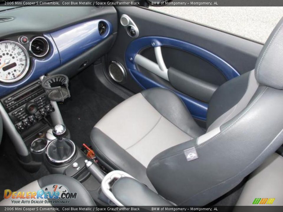 2006 Mini Cooper S Convertible Cool Blue Metallic / Space Gray/Panther Black Photo #18