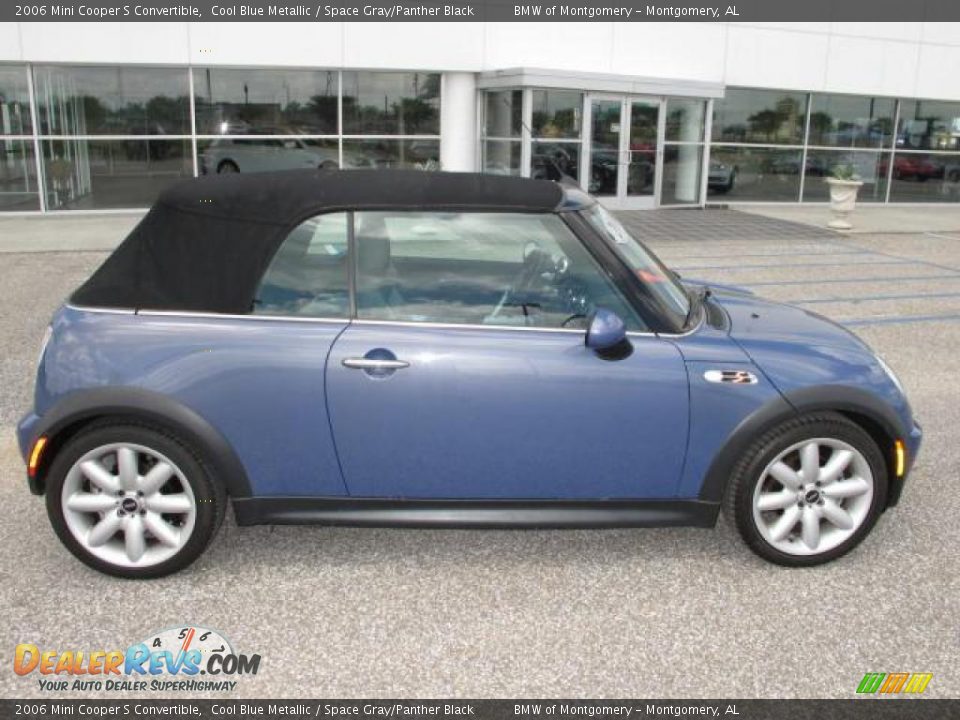 2006 Mini Cooper S Convertible Cool Blue Metallic / Space Gray/Panther Black Photo #27