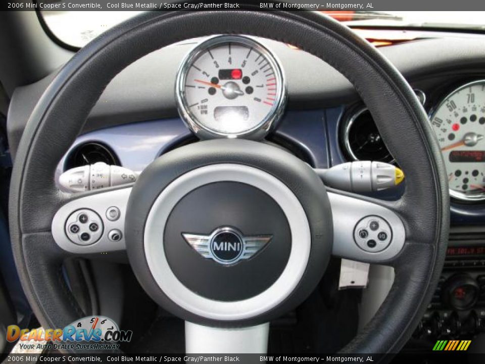 2006 Mini Cooper S Convertible Cool Blue Metallic / Space Gray/Panther Black Photo #28