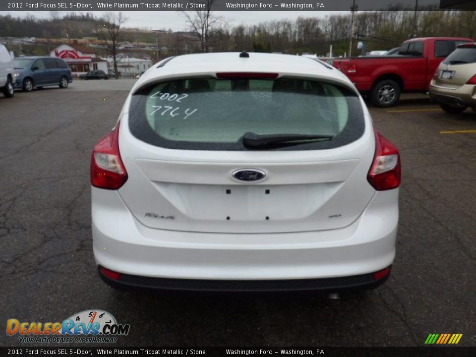 2012 Ford Focus SEL 5-Door White Platinum Tricoat Metallic / Stone Photo #3