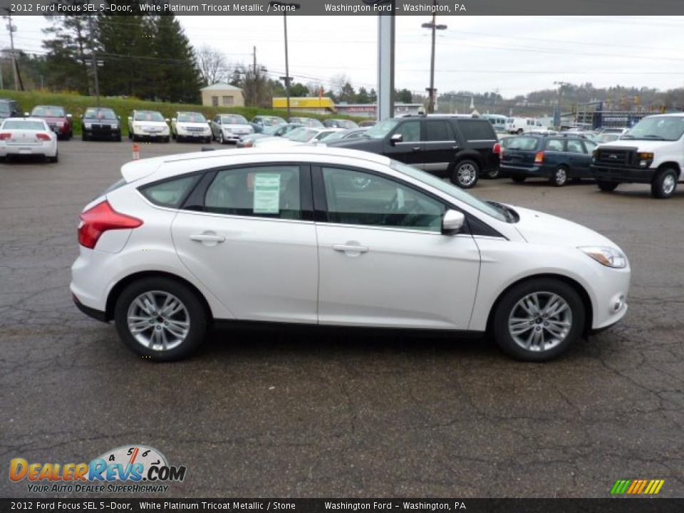 White Platinum Tricoat Metallic 2012 Ford Focus SEL 5-Door Photo #5