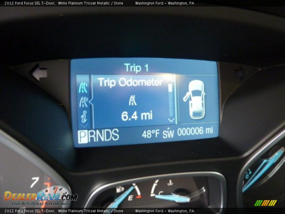 2012 Ford Focus SEL 5-Door White Platinum Tricoat Metallic / Stone Photo #20