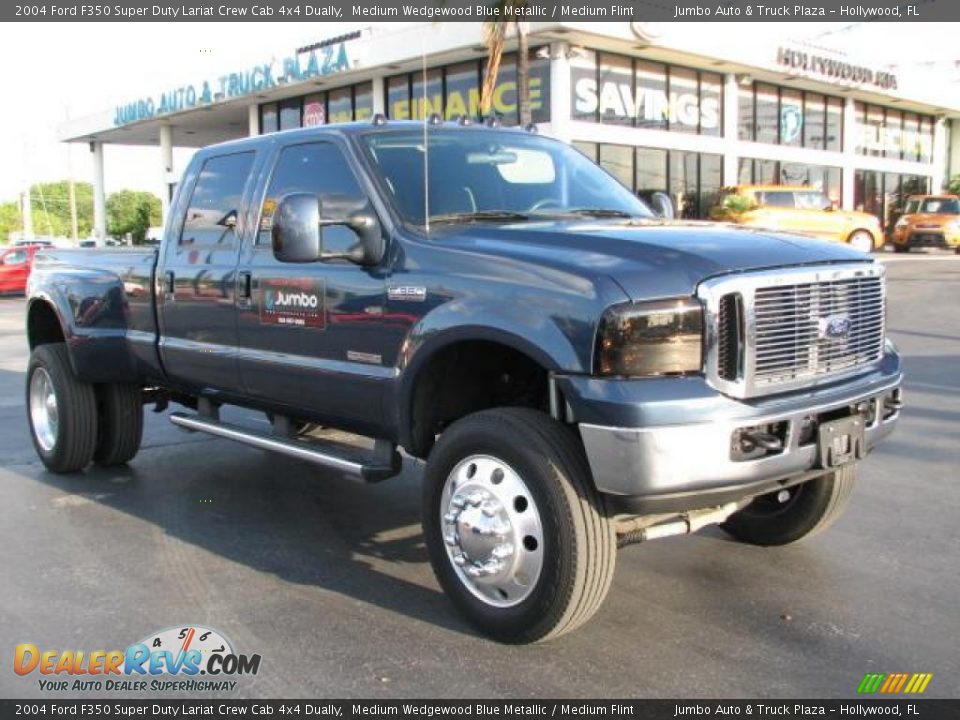 2004 Ford F350 Super Duty Lariat Crew Cab 4x4 Dually Medium Wedgewood Blue Metallic / Medium Flint Photo #1
