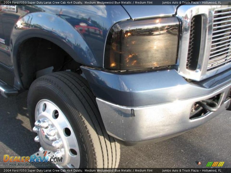 2004 Ford F350 Super Duty Lariat Crew Cab 4x4 Dually Medium Wedgewood Blue Metallic / Medium Flint Photo #2