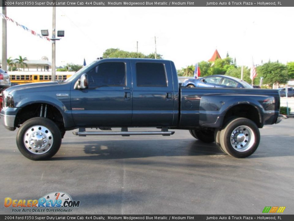 Medium Wedgewood Blue Metallic 2004 Ford F350 Super Duty Lariat Crew Cab 4x4 Dually Photo #6