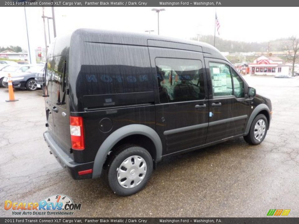 2011 Ford Transit Connect XLT Cargo Van Panther Black Metallic / Dark Grey Photo #4