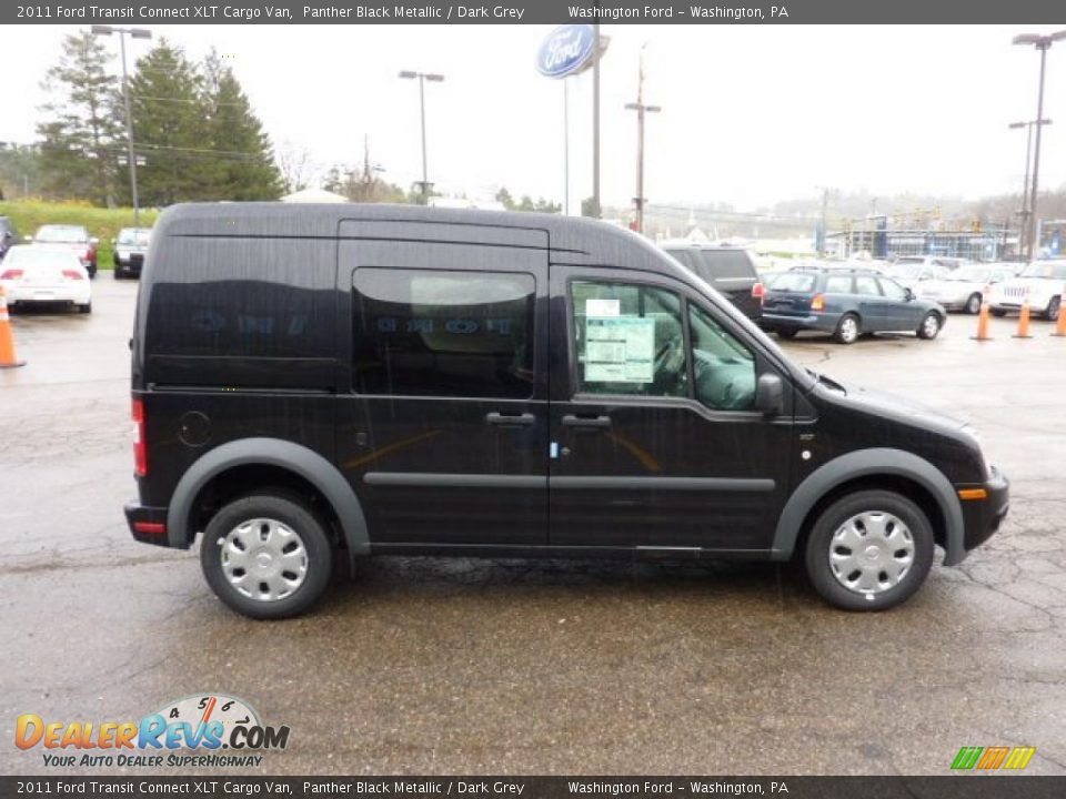 2011 Ford Transit Connect XLT Cargo Van Panther Black Metallic / Dark Grey Photo #5