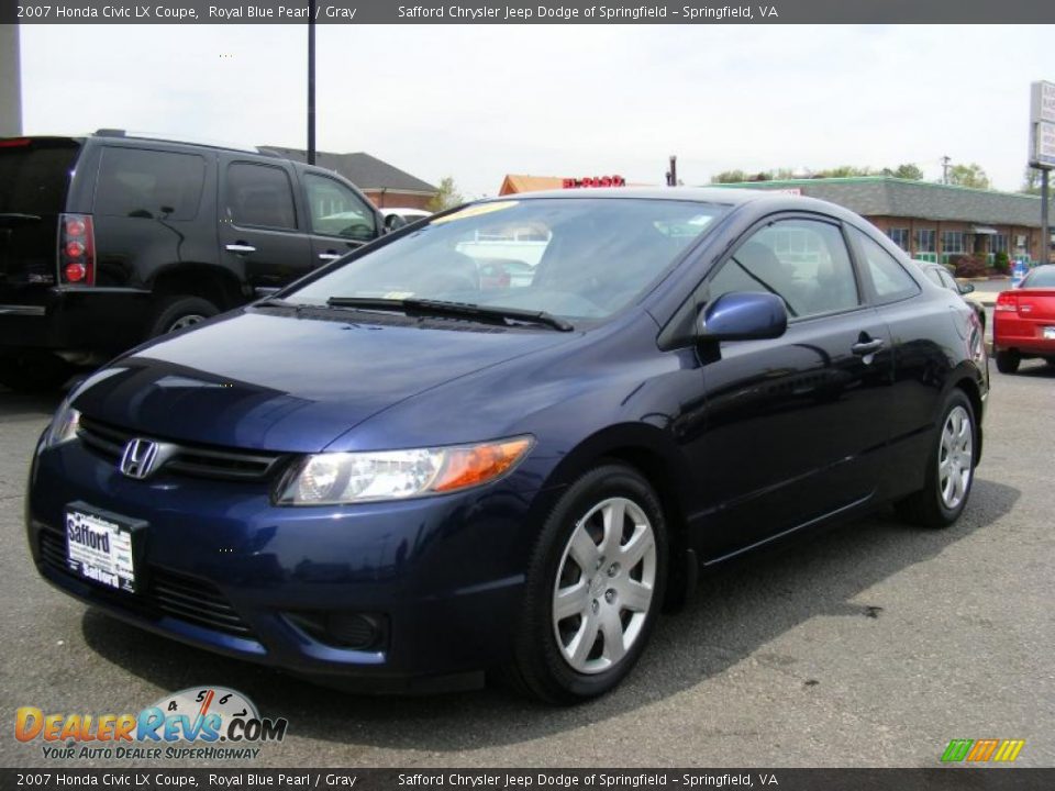 2007 Honda Civic LX Coupe Royal Blue Pearl / Gray Photo #1