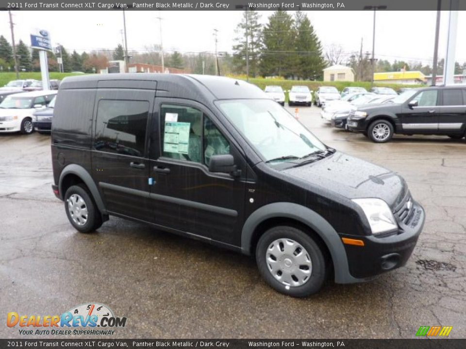 2011 Ford Transit Connect XLT Cargo Van Panther Black Metallic / Dark Grey Photo #6