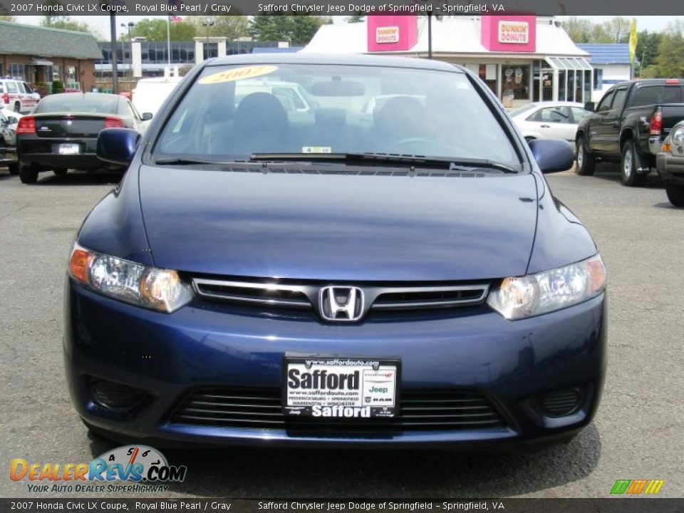 2007 Honda Civic LX Coupe Royal Blue Pearl / Gray Photo #2