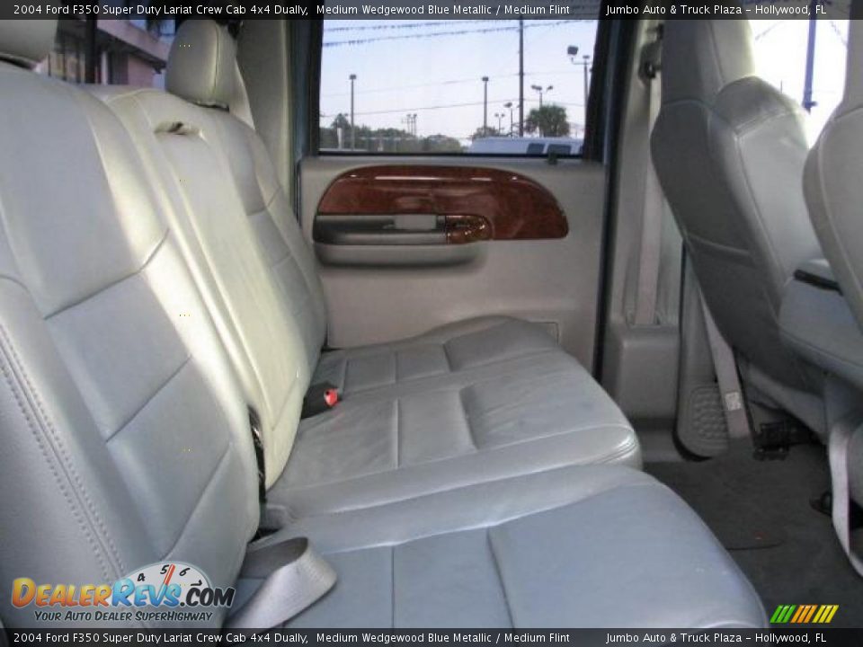 2004 Ford F350 Super Duty Lariat Crew Cab 4x4 Dually Medium Wedgewood Blue Metallic / Medium Flint Photo #22