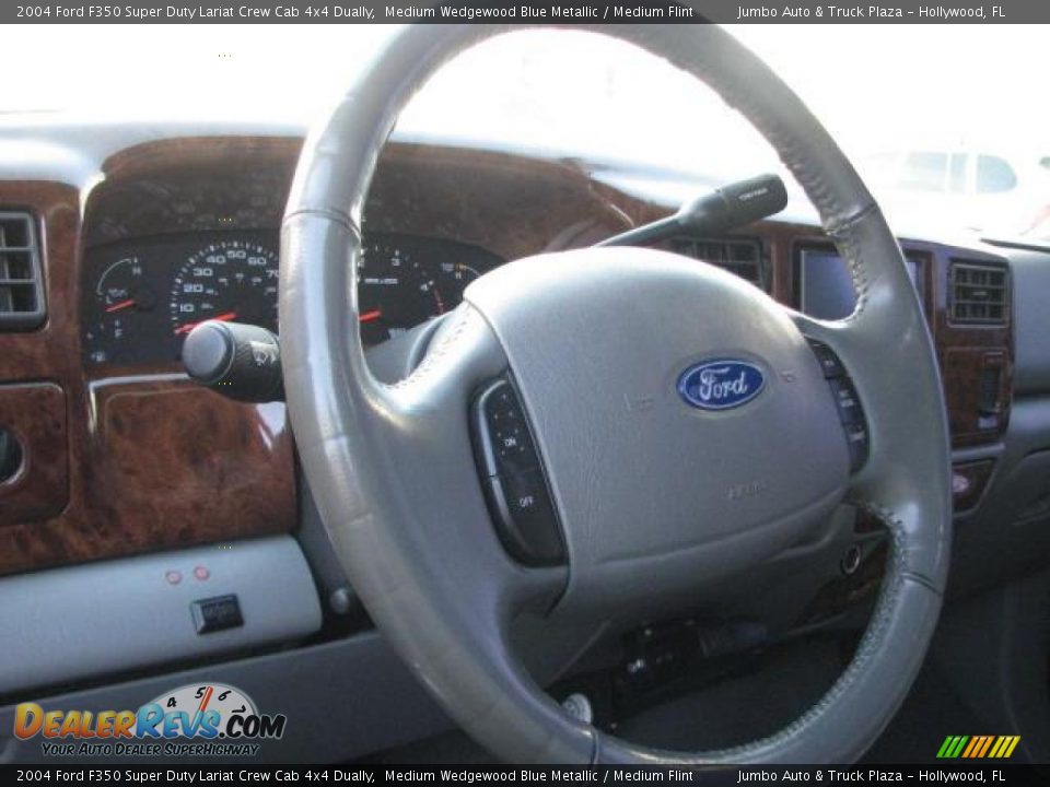 2004 Ford F350 Super Duty Lariat Crew Cab 4x4 Dually Medium Wedgewood Blue Metallic / Medium Flint Photo #23