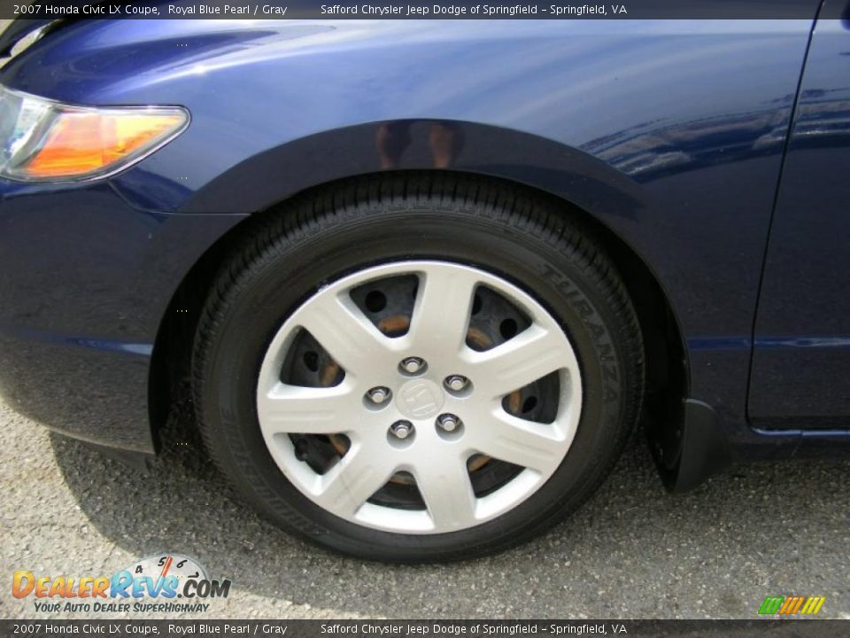 2007 Honda Civic LX Coupe Royal Blue Pearl / Gray Photo #9