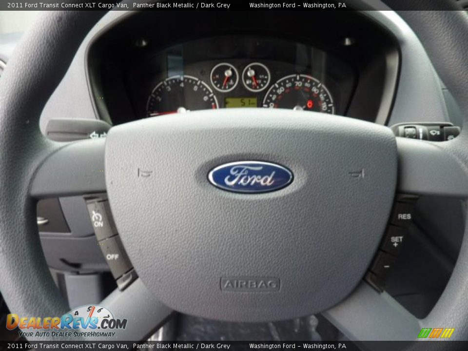 2011 Ford Transit Connect XLT Cargo Van Panther Black Metallic / Dark Grey Photo #19