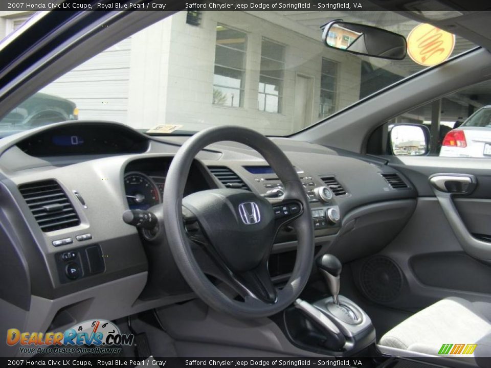 2007 Honda Civic LX Coupe Royal Blue Pearl / Gray Photo #15