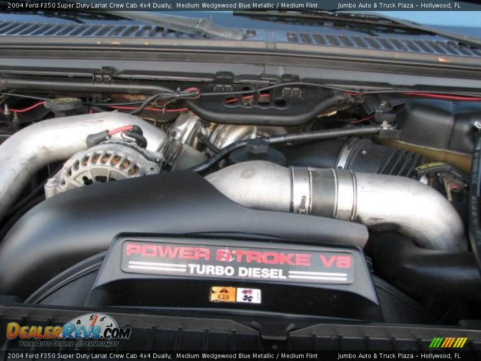 2004 Ford F350 Super Duty Lariat Crew Cab 4x4 Dually Medium Wedgewood Blue Metallic / Medium Flint Photo #33