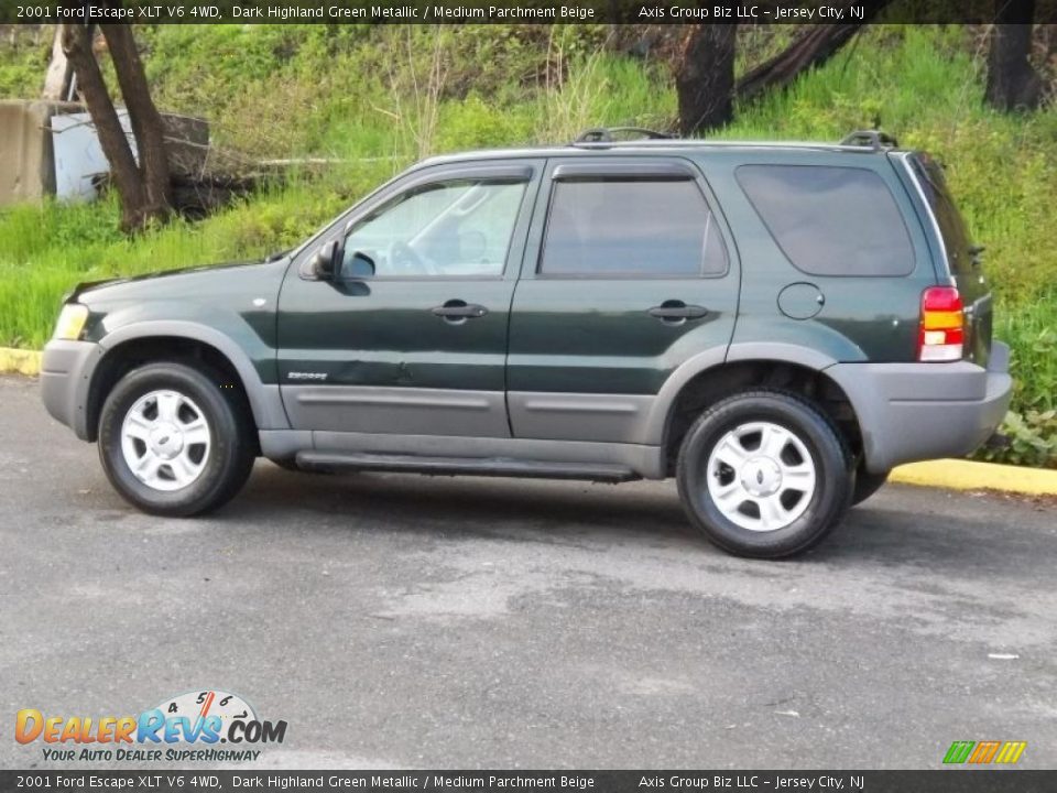 2001 Ford Escape XLT V6 4WD Dark Highland Green Metallic / Medium Parchment Beige Photo #3