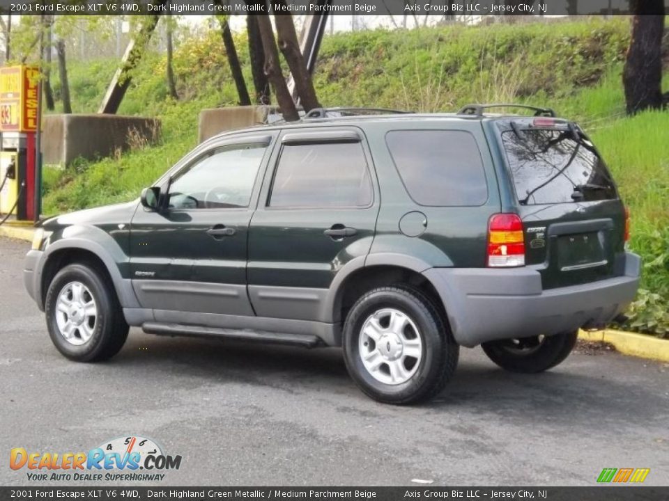 2001 Ford Escape XLT V6 4WD Dark Highland Green Metallic / Medium Parchment Beige Photo #4