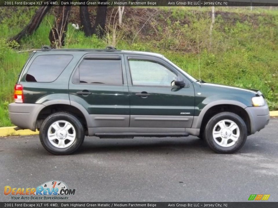2001 Ford Escape XLT V6 4WD Dark Highland Green Metallic / Medium Parchment Beige Photo #6