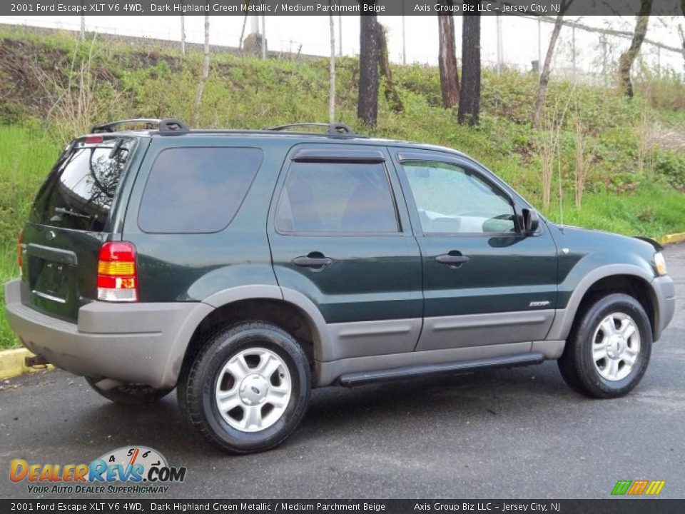 2001 Ford Escape XLT V6 4WD Dark Highland Green Metallic / Medium Parchment Beige Photo #7