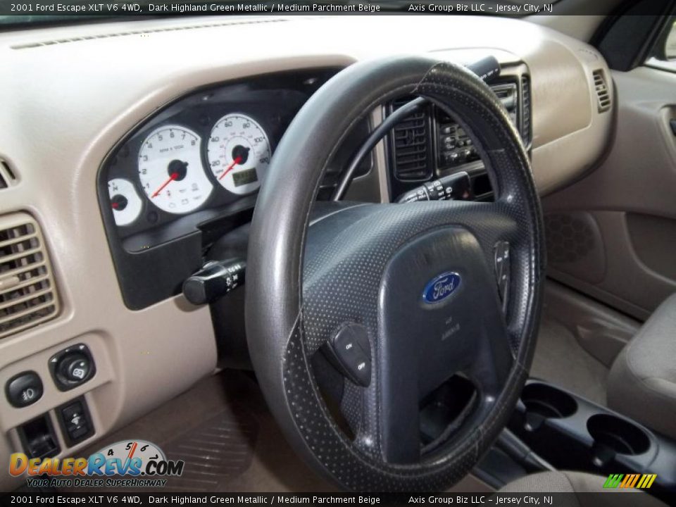2001 Ford Escape XLT V6 4WD Dark Highland Green Metallic / Medium Parchment Beige Photo #8
