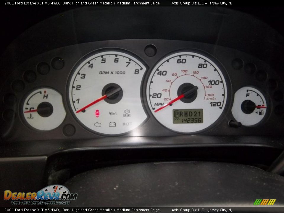 2001 Ford Escape XLT V6 4WD Dark Highland Green Metallic / Medium Parchment Beige Photo #11