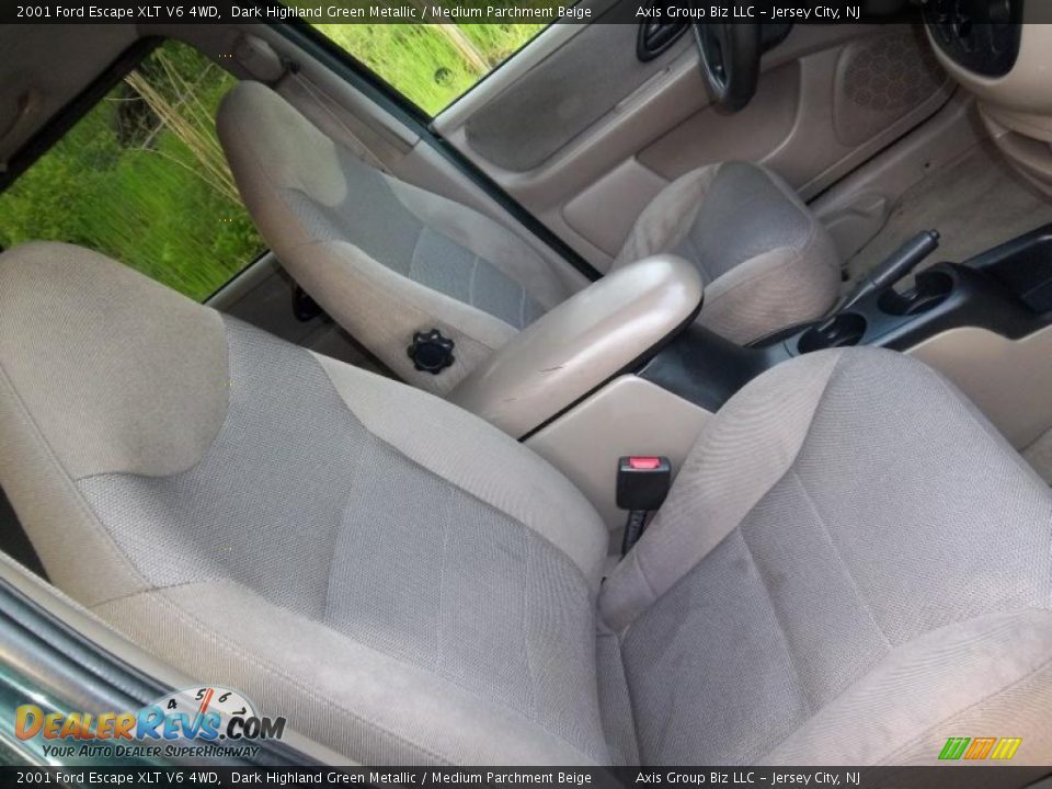 2001 Ford Escape XLT V6 4WD Dark Highland Green Metallic / Medium Parchment Beige Photo #14