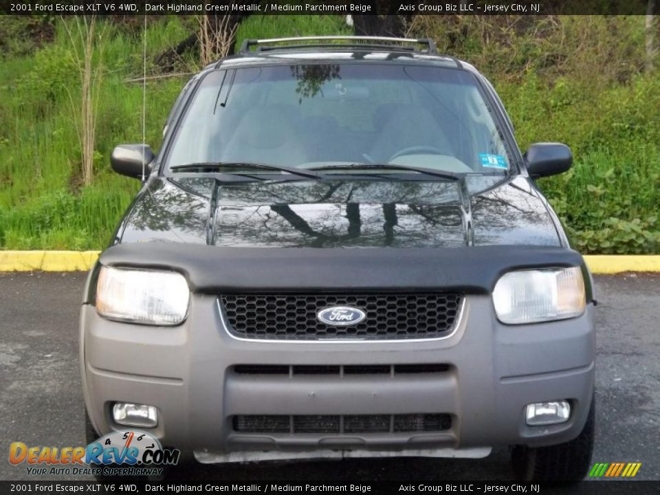 2001 Ford Escape XLT V6 4WD Dark Highland Green Metallic / Medium Parchment Beige Photo #18