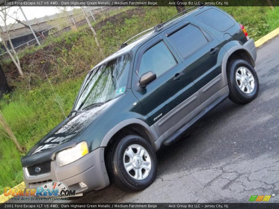2001 Ford Escape XLT V6 4WD Dark Highland Green Metallic / Medium Parchment Beige Photo #19