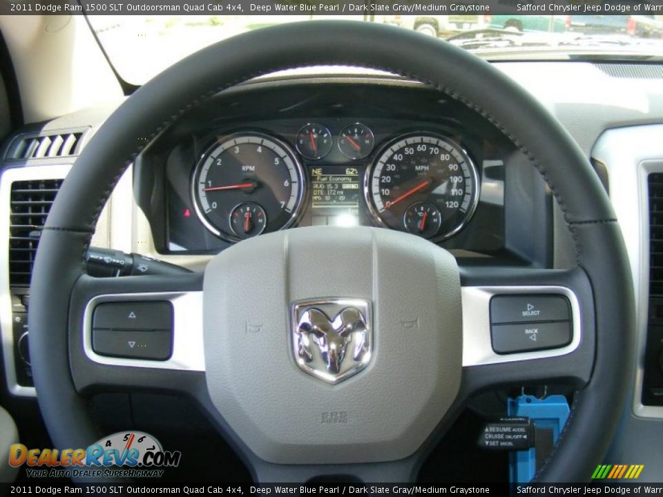 2011 Dodge Ram 1500 SLT Outdoorsman Quad Cab 4x4 Deep Water Blue Pearl / Dark Slate Gray/Medium Graystone Photo #10