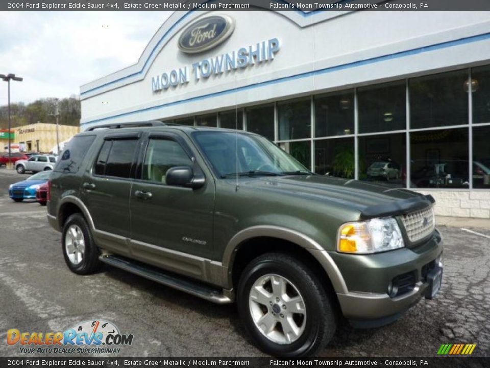 2004 Ford Explorer Eddie Bauer 4x4 Estate Green Metallic / Medium Parchment Photo #1