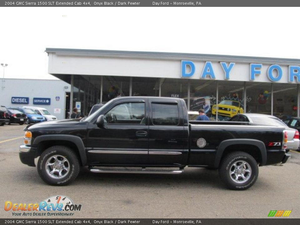 2004 GMC Sierra 1500 SLT Extended Cab 4x4 Onyx Black / Dark Pewter Photo #3