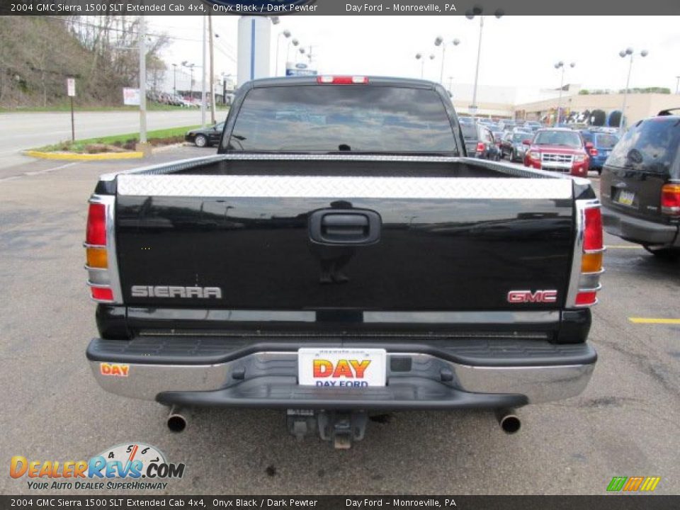 2004 GMC Sierra 1500 SLT Extended Cab 4x4 Onyx Black / Dark Pewter Photo #6