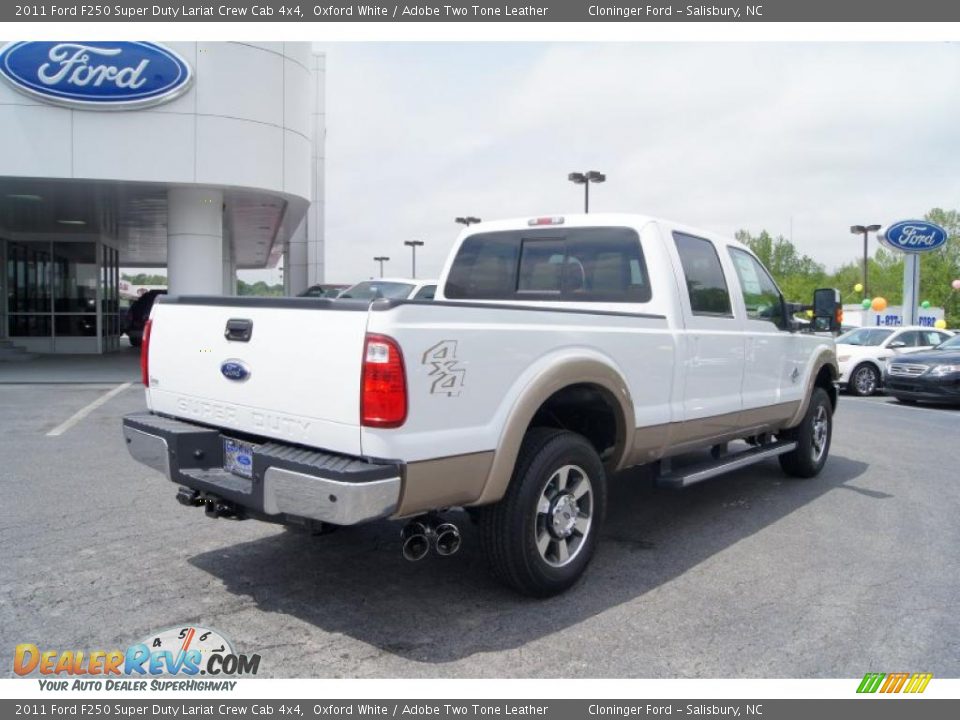 2011 Ford F250 Super Duty Lariat Crew Cab 4x4 Oxford White / Adobe Two Tone Leather Photo #3