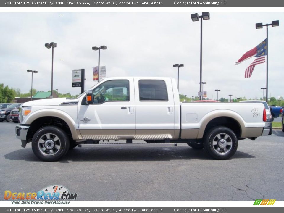 2011 Ford F250 Super Duty Lariat Crew Cab 4x4 Oxford White / Adobe Two Tone Leather Photo #5