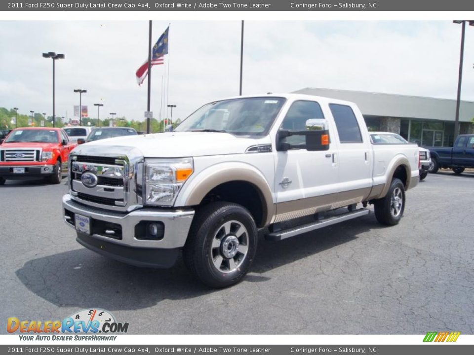 2011 Ford F250 Super Duty Lariat Crew Cab 4x4 Oxford White / Adobe Two Tone Leather Photo #6