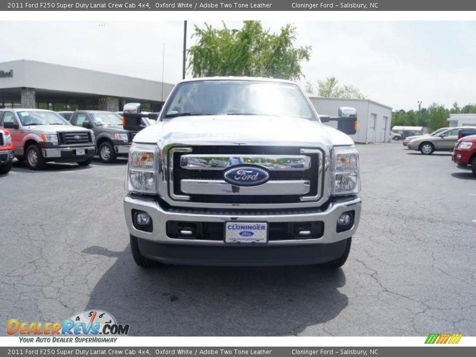 2011 Ford F250 Super Duty Lariat Crew Cab 4x4 Oxford White / Adobe Two Tone Leather Photo #7